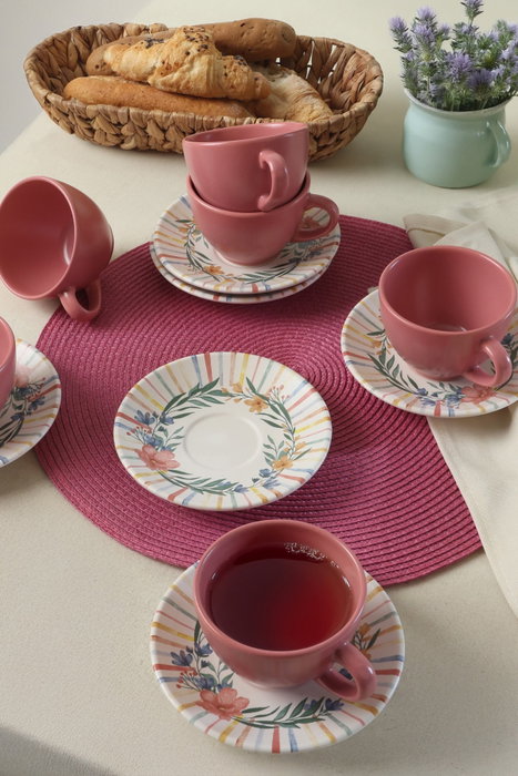Hermia Juego de tazas de té Multicolor de 12 piezas